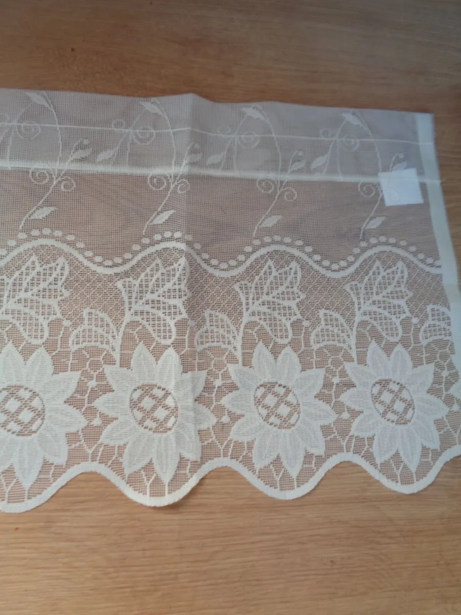 Cream Cafe Style Net Curtains for Sale - Image 2