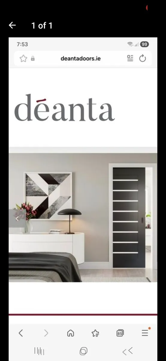 Deanta Brand new Black Glass Door