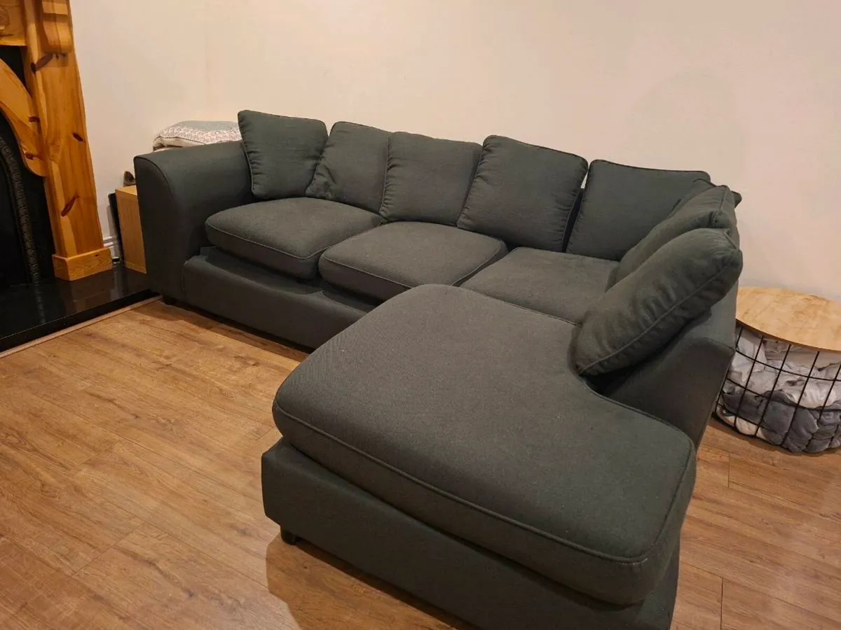 Forest Green L-Shaped couch - Image 3