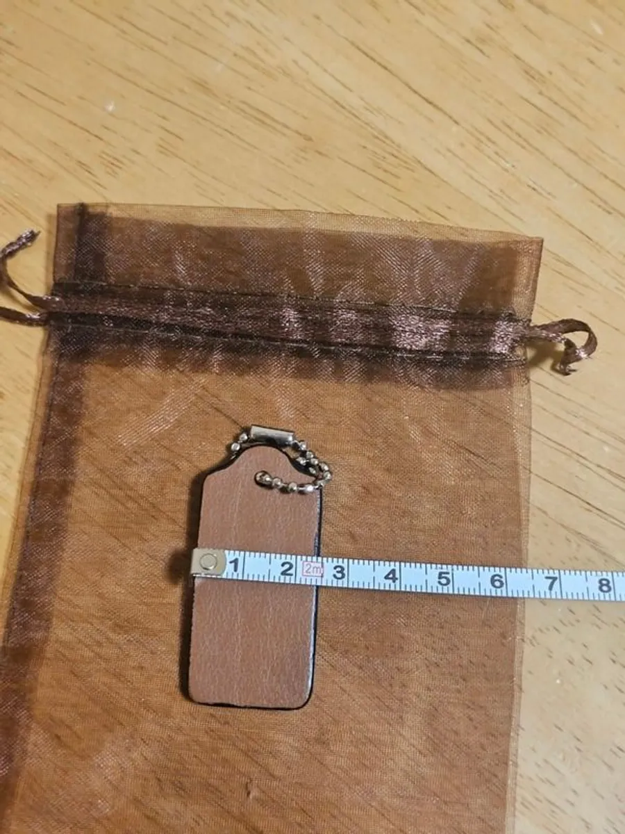 Coach Small Black/Brown Leather Bag Tag / / NEW - Image 4