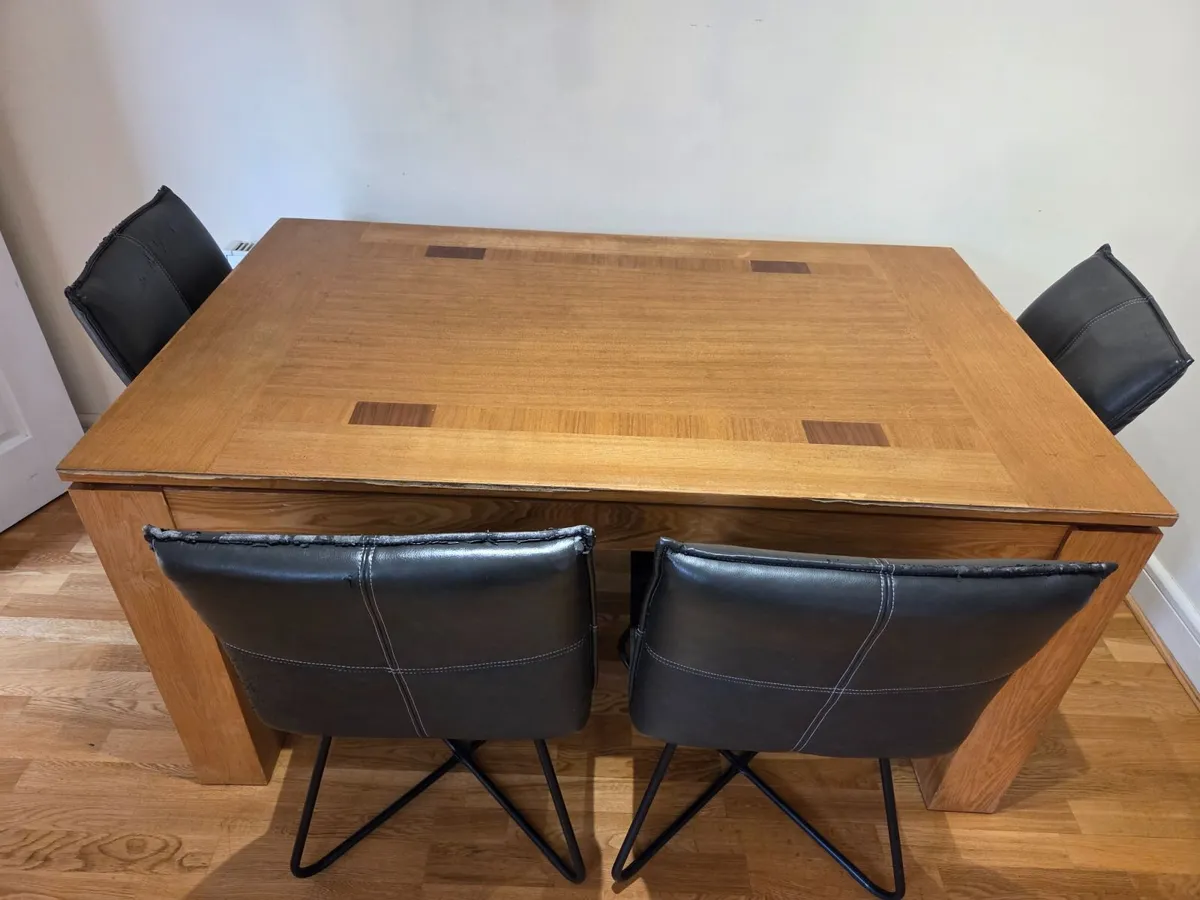 FREE - Dining table and 4 suede effect chairs - Image 1