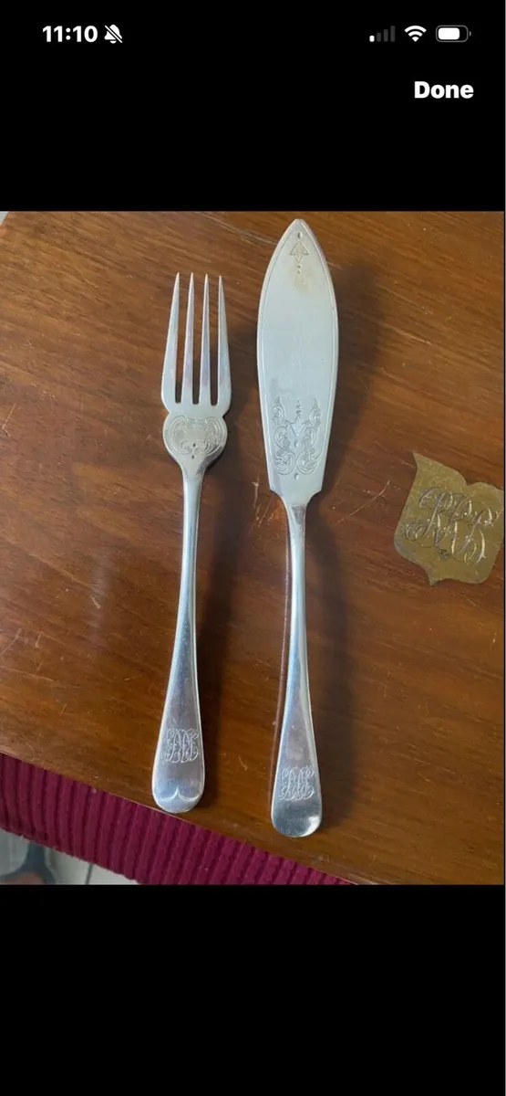 Antique 24 Piece Boxed Fish Set - Image 3