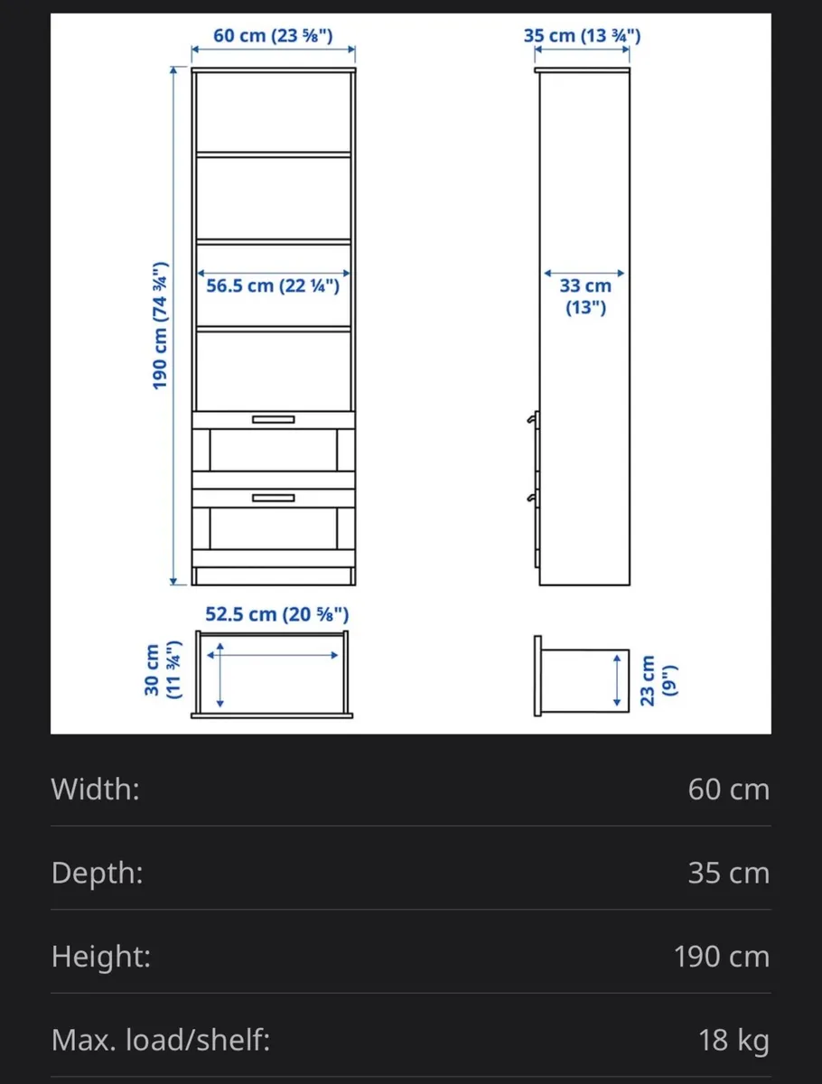IKEA Brimnes Bookcase black - Image 2