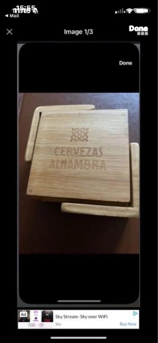 Cervezas Alhambra Timber Coaster Set - Image 1