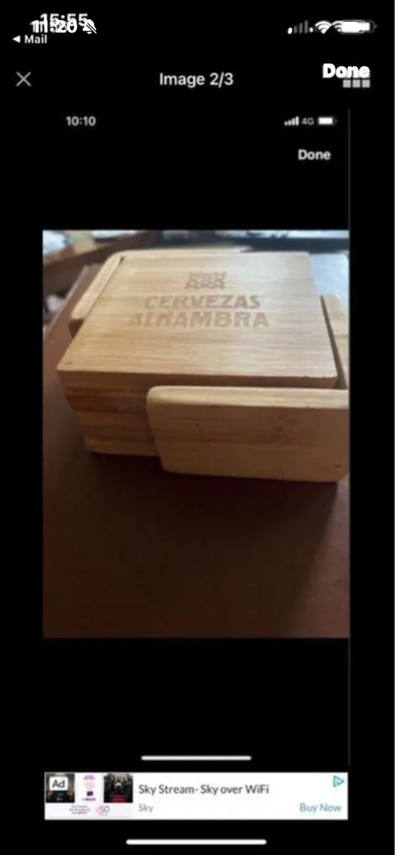 Cervezas Alhambra Timber Coaster Set - Image 2