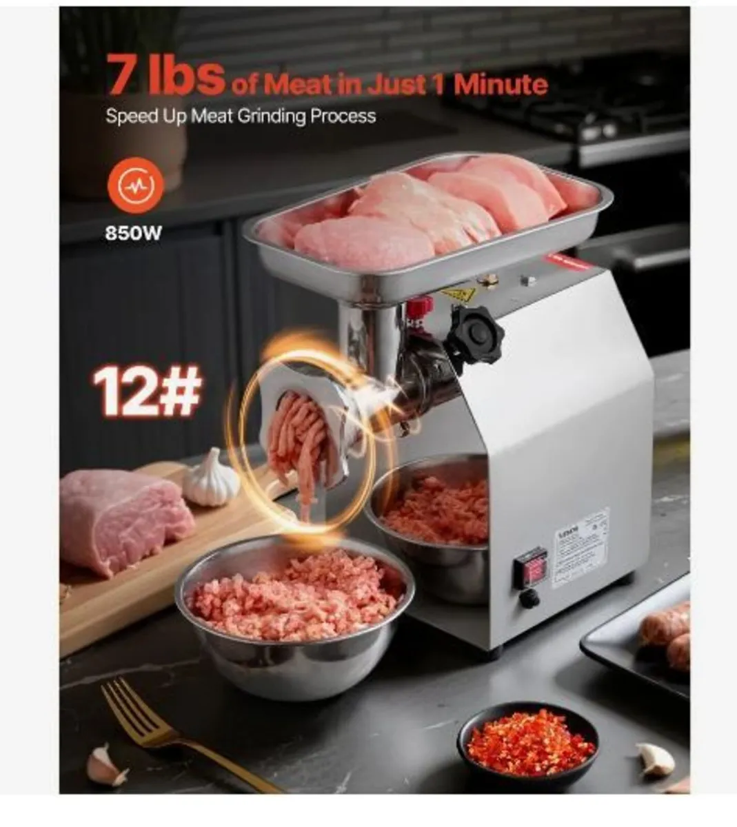 Commercial Electric Meat Grinder, 3.2 kg/min Capac - Image 2