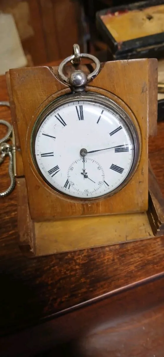 Sterling silver pocket watch - Image 2