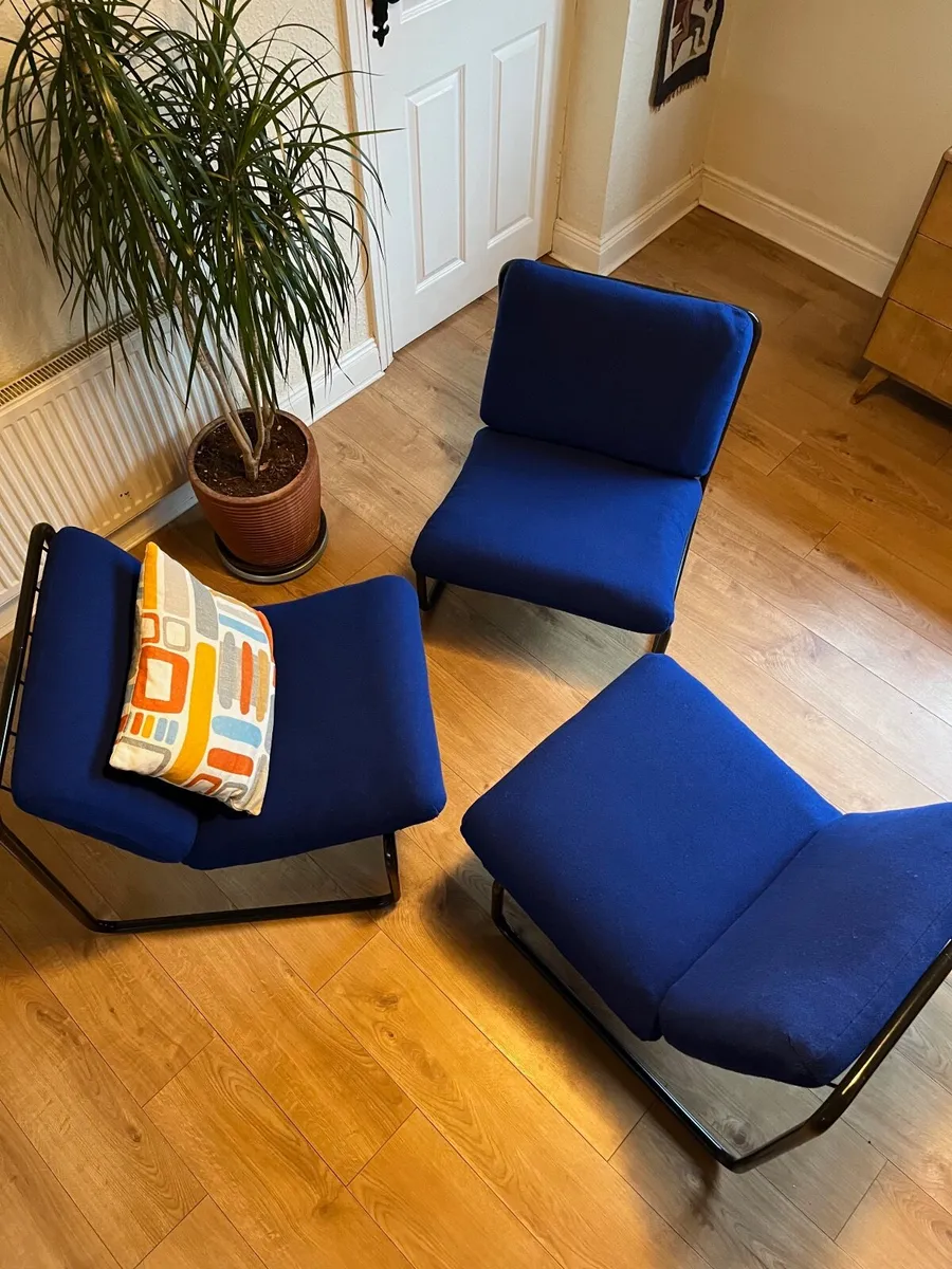 3 armchairs vintage 70s 80s - Image 2