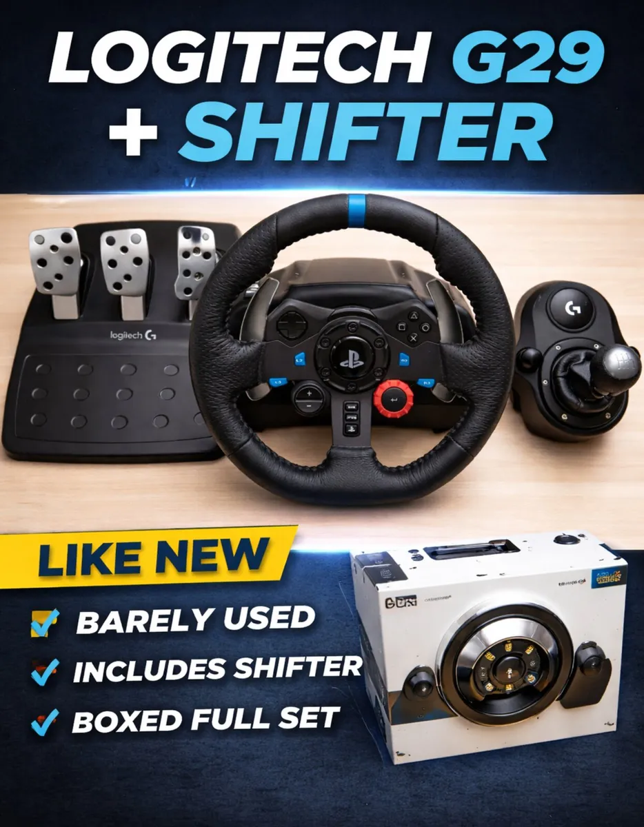 Logitech G29 Driving Force + Shifter – PS5/PS4/PC - Image 1