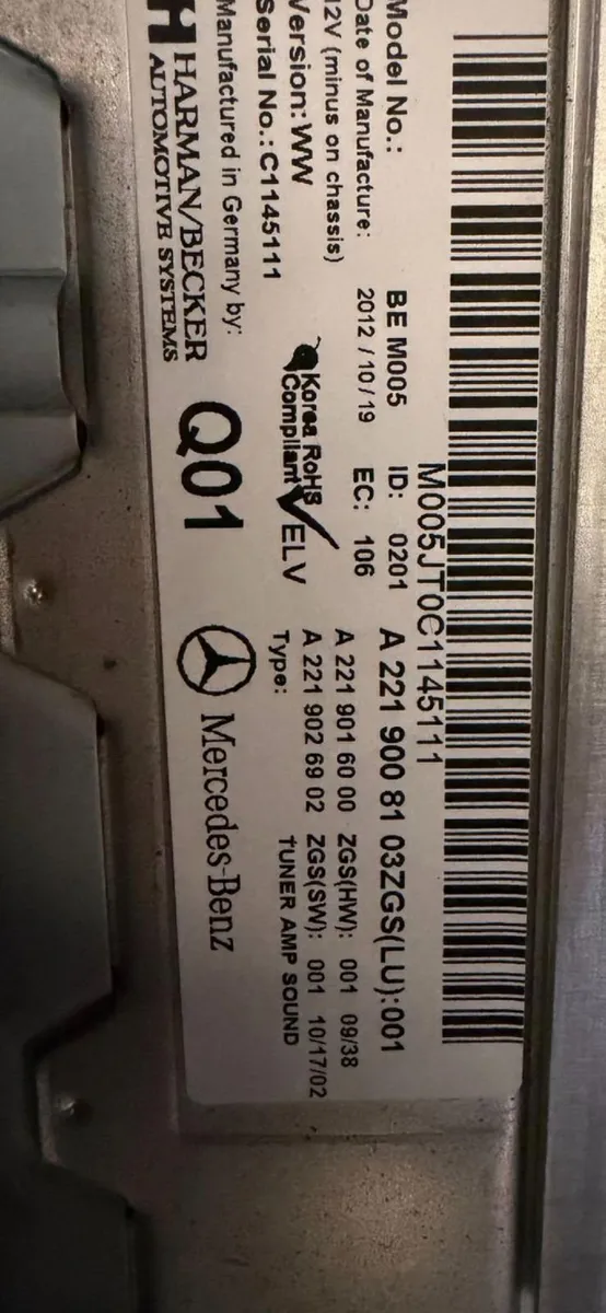 Harmon /Kardon Mercedes S Class Amp repaired. - Image 3