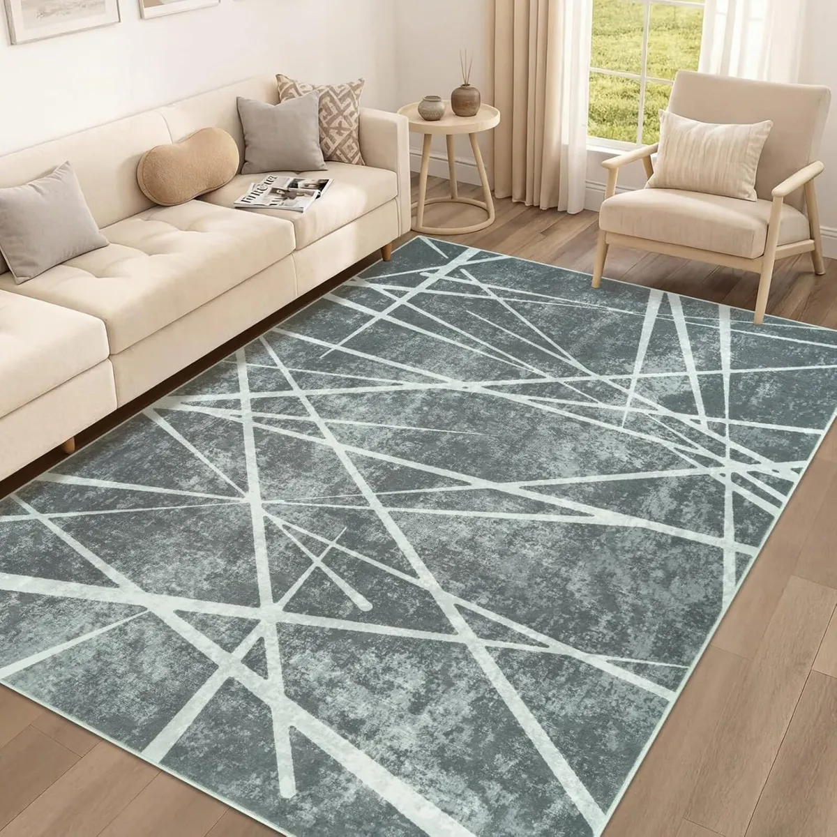 Rugs Living Room Grey Large For Bedroom 160x230cm - Image 1