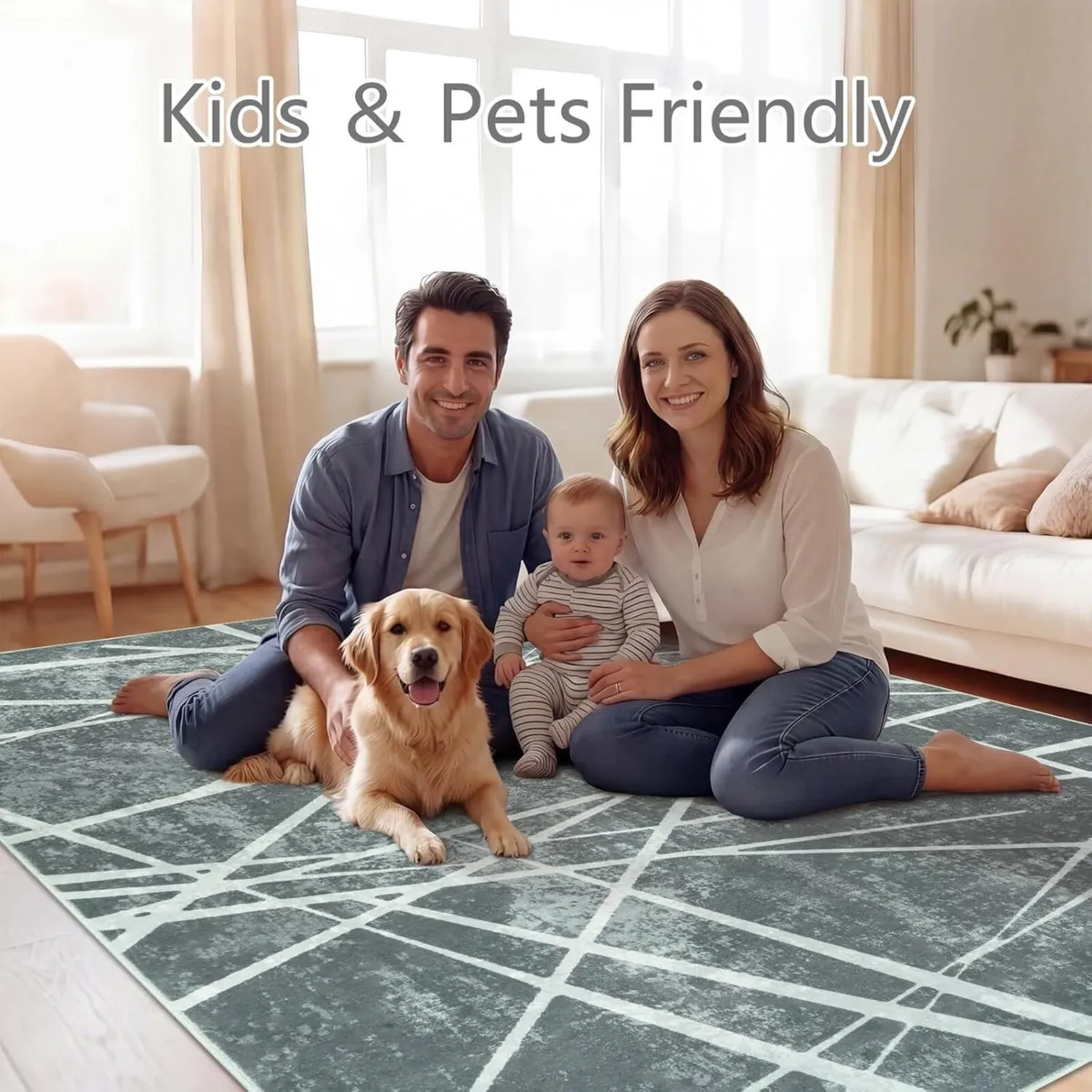 Rugs Living Room Grey Large For Bedroom 160x230cm - Image 3