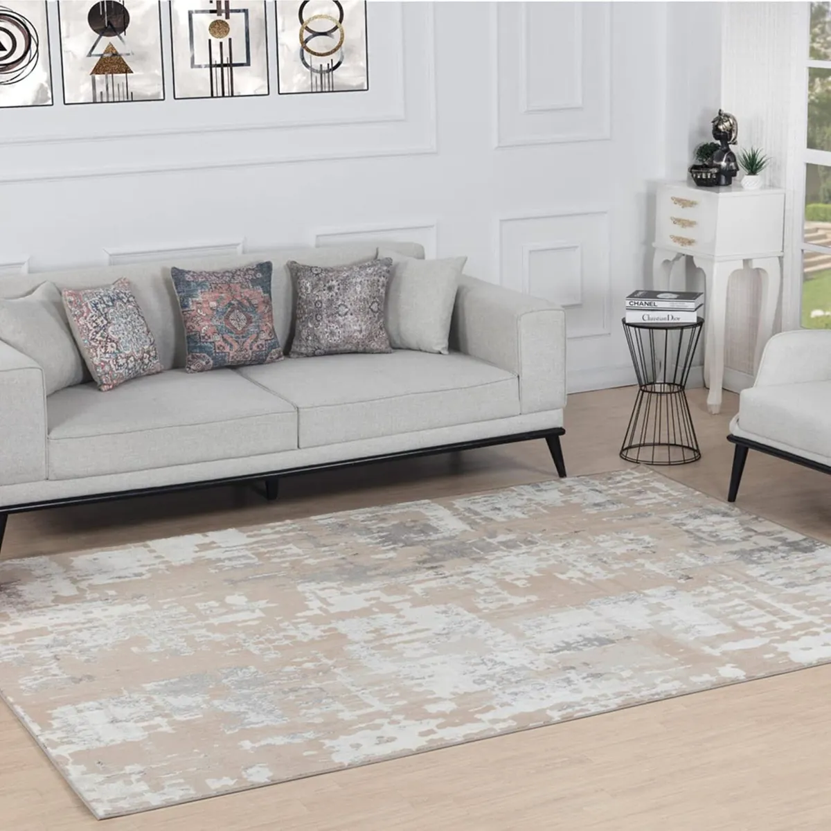 Oujda Abstract Rug - Area Rugs Living Room - Image 1