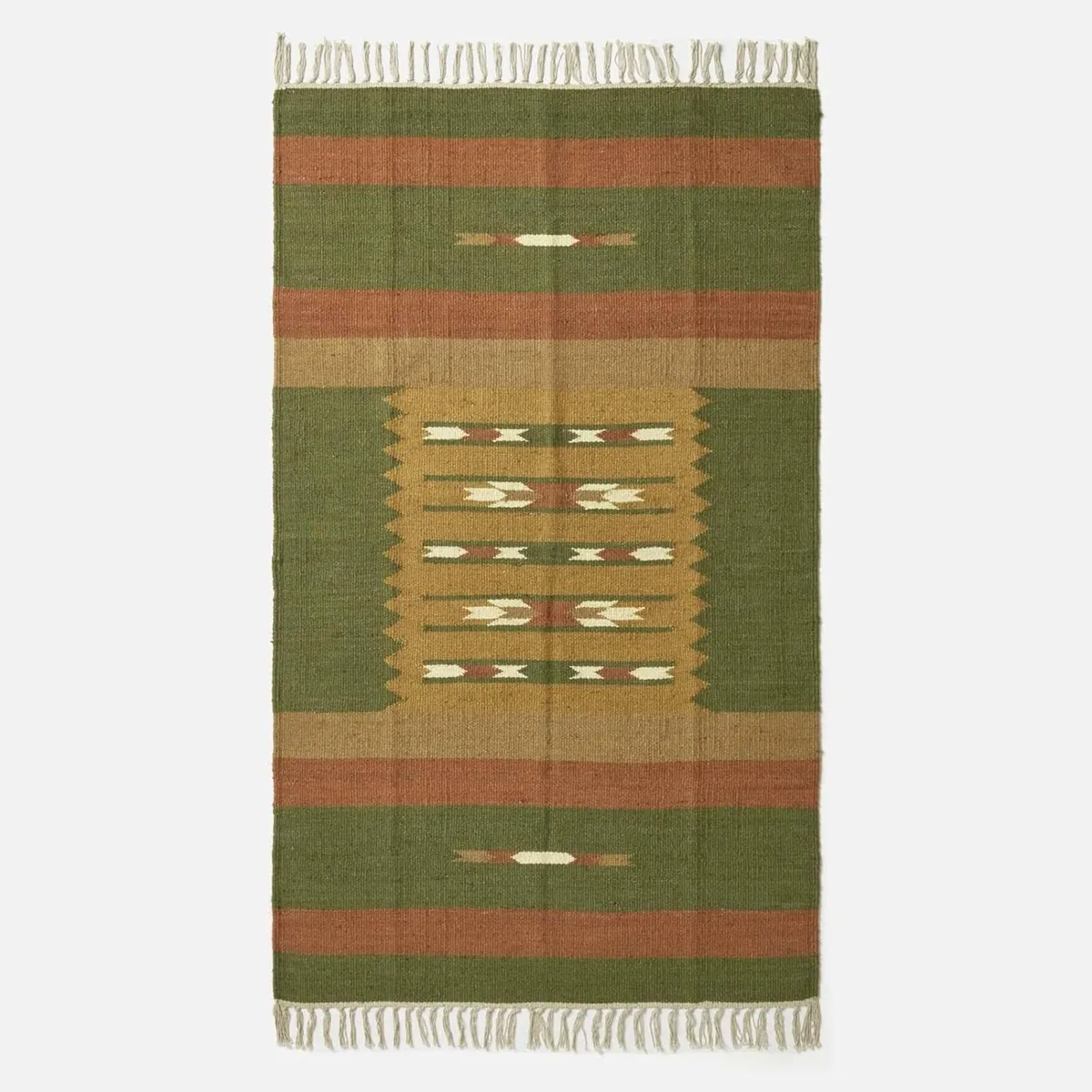 Orange Green Handwoven Kilim Rug 160 x 230 cm - Image 2