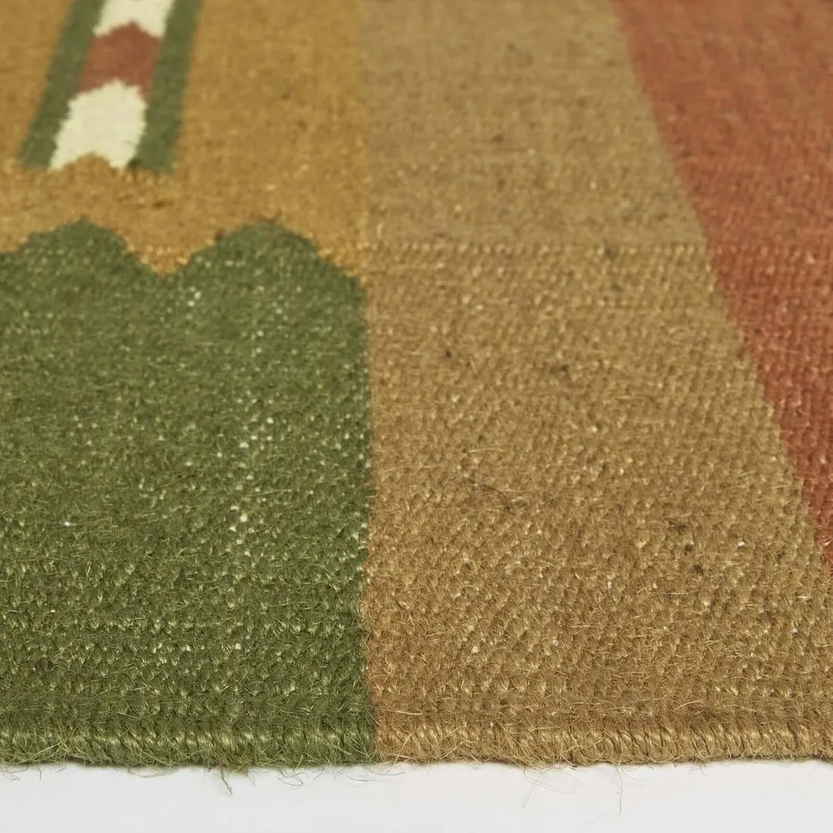 Orange Green Handwoven Kilim Rug 160 x 230 cm - Image 4