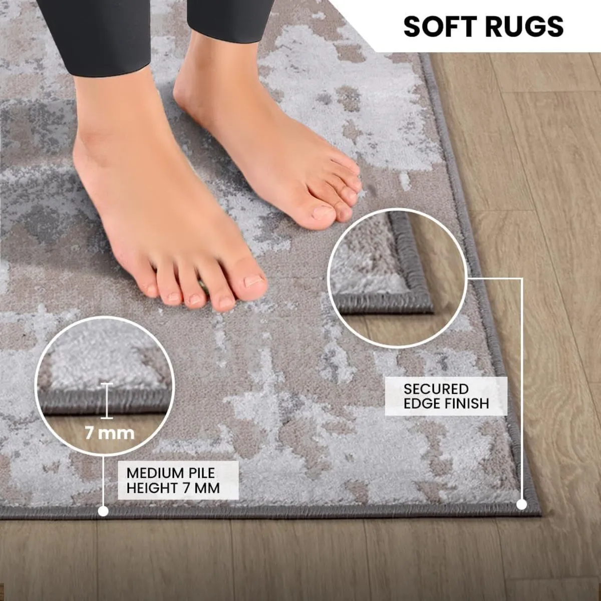 Oujda Abstract Rug - Area Rugs Living Room - Image 4