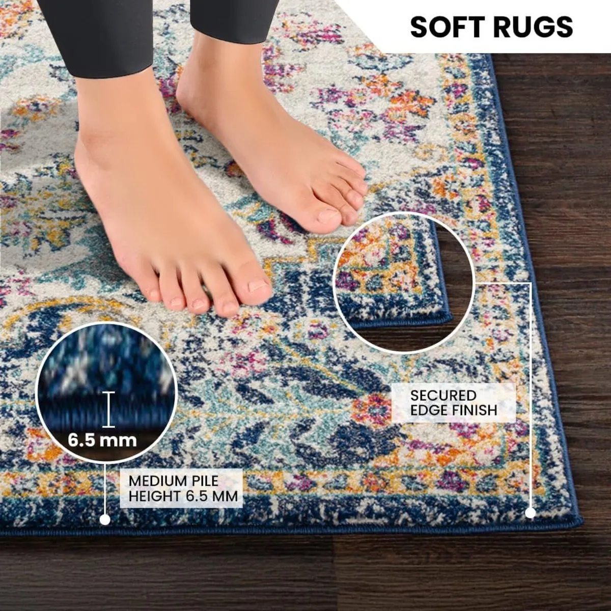 Asmara Vintage Rug for Living Room Dining Kitchen - Image 4