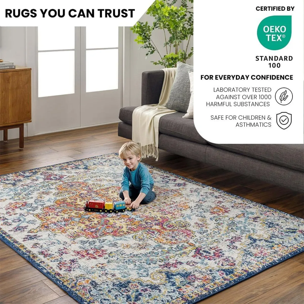 Asmara Vintage Rug for Living Room Dining Kitchen - Image 3