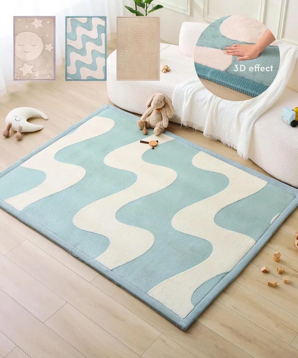 Cloud-soft baby play mat 200x150x2.5cm curved – - Image 1