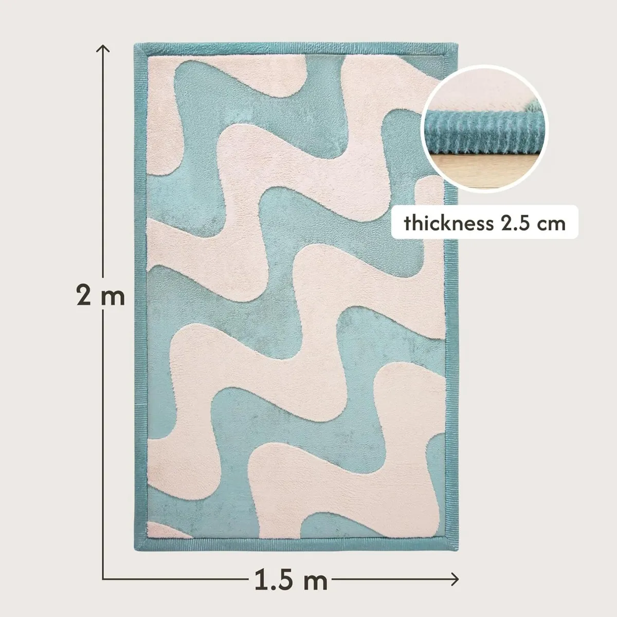 Cloud-soft baby play mat 200x150x2.5cm curved – - Image 2