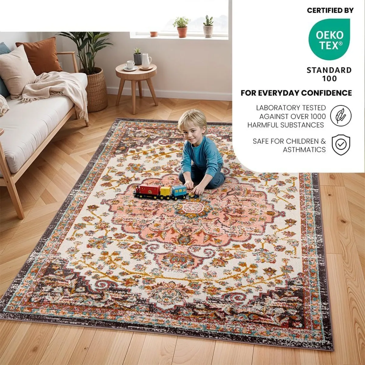 Bray Vintage Rug - Area Rugs Living Room 160x220 - Image 3