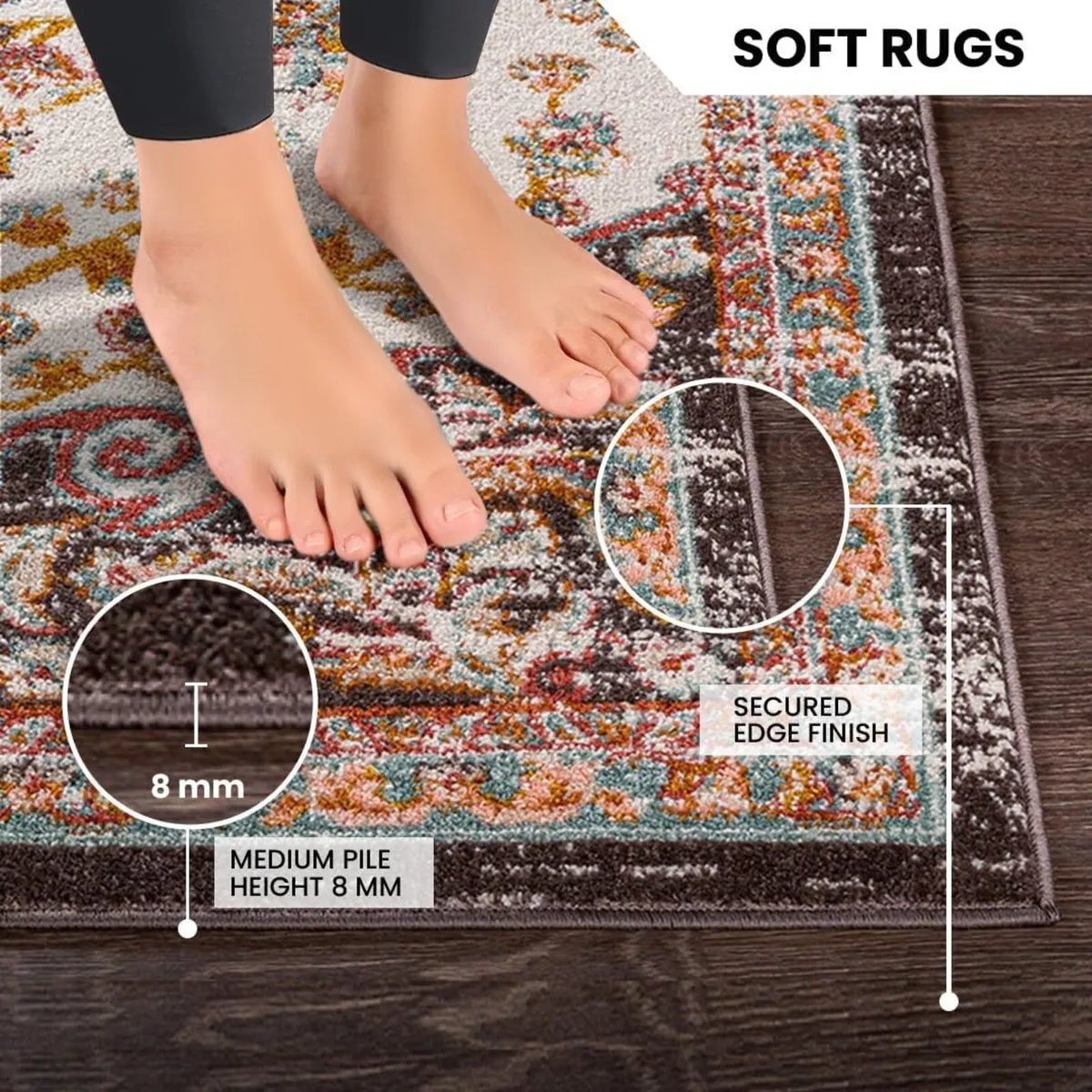 Bray Vintage Rug - Area Rugs Living Room 160x220 - Image 4