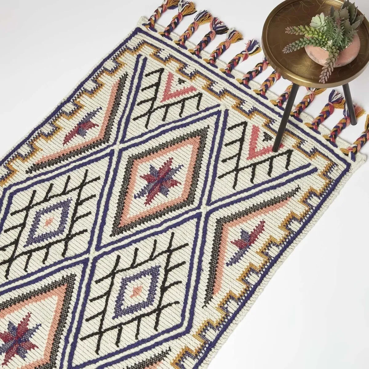 Multi Colour Handwoven Kilim Rug 120 x 170 cm - Image 1