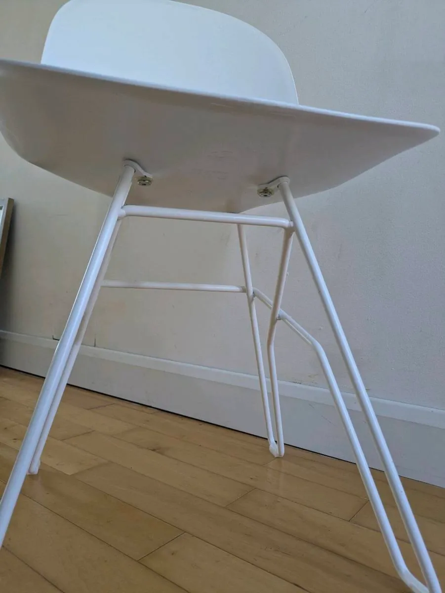 2 White Dining Chairs - Image 2