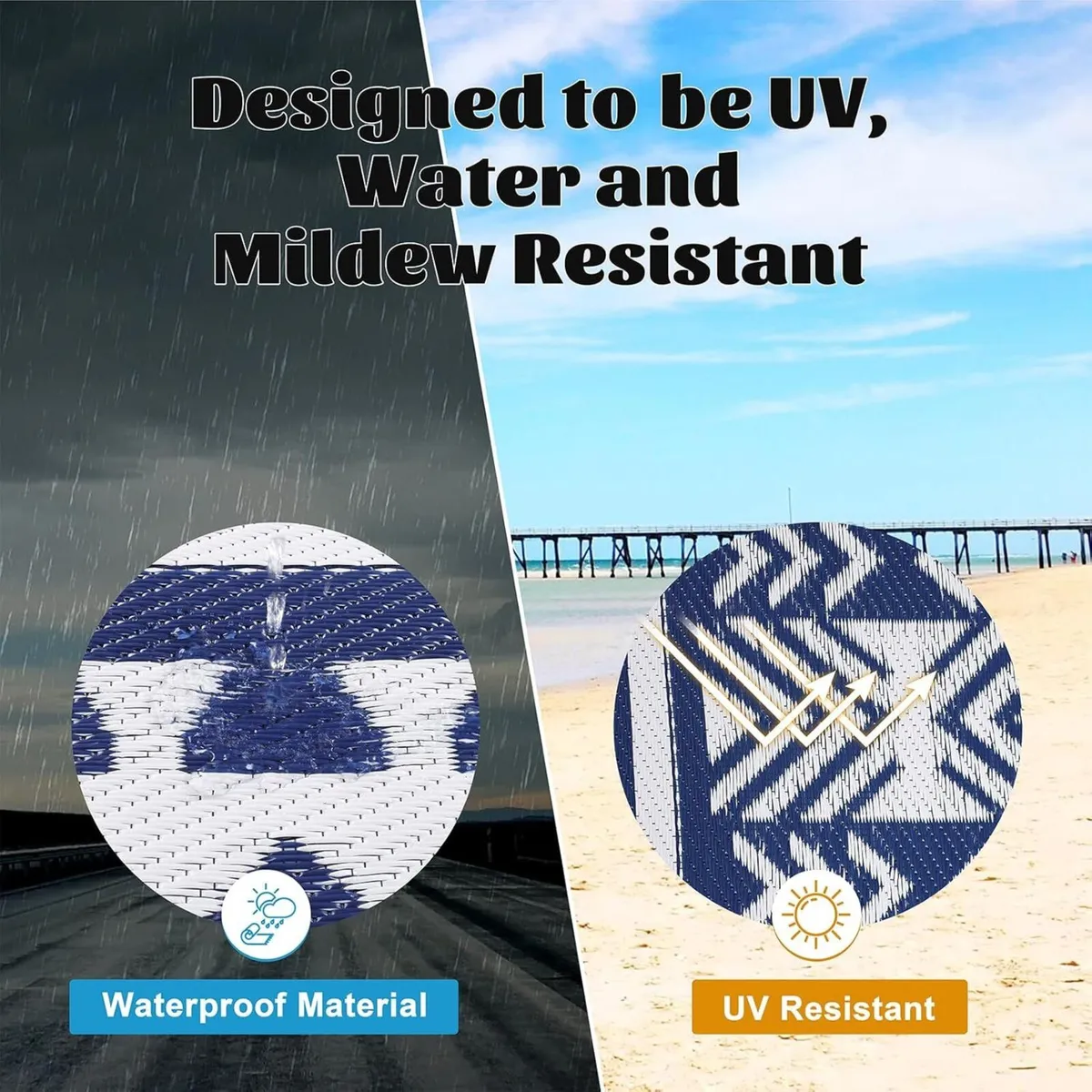 Indoor Outdoor Reversible Area Rug Plastic Straw - Image 4