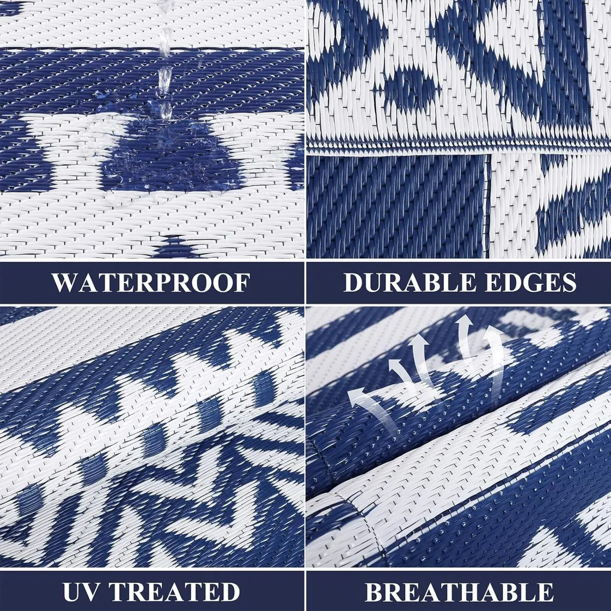 Indoor Outdoor Reversible Area Rug Plastic Straw - Image 3