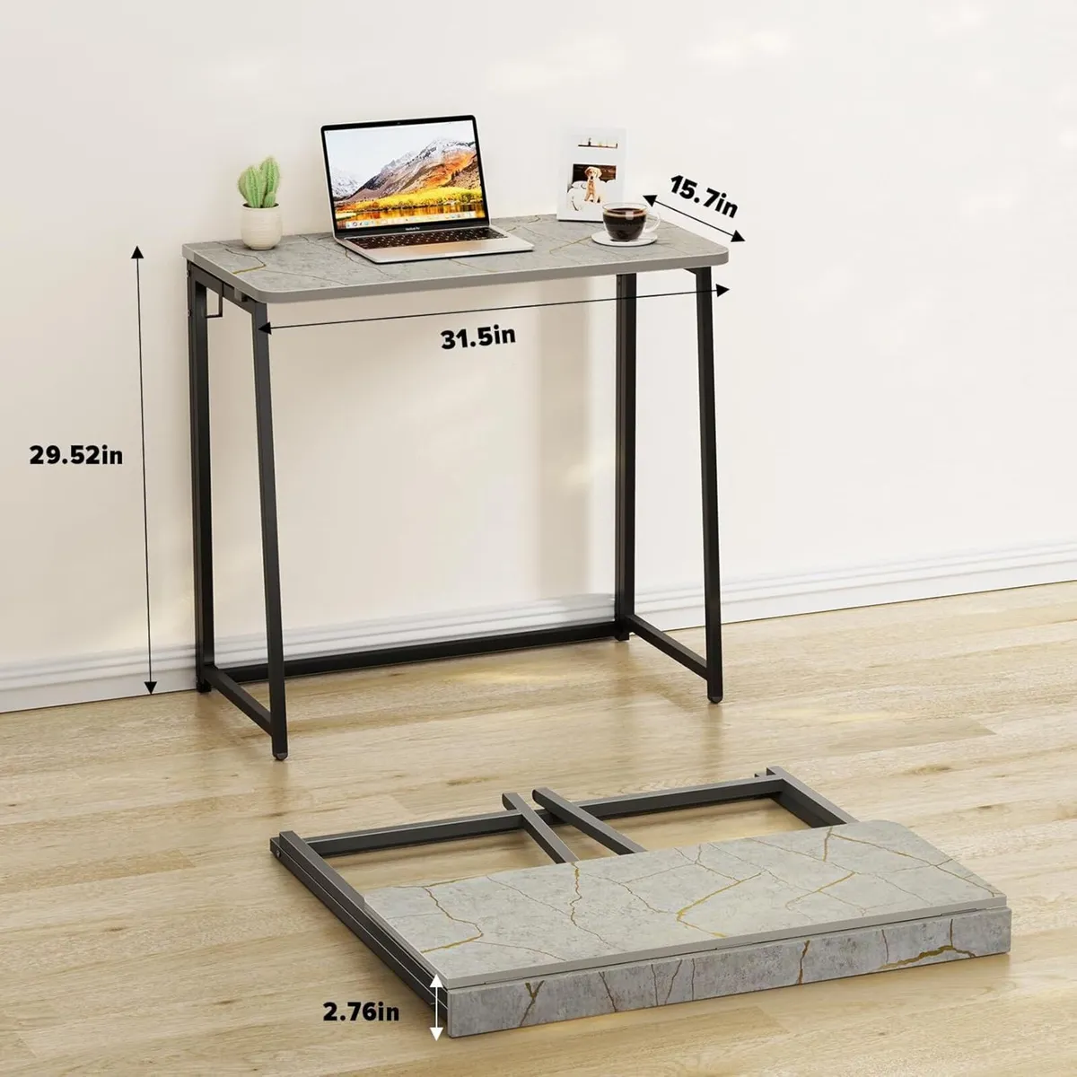 Small Foldable Computer Desk Writing Study Easy - Image 2