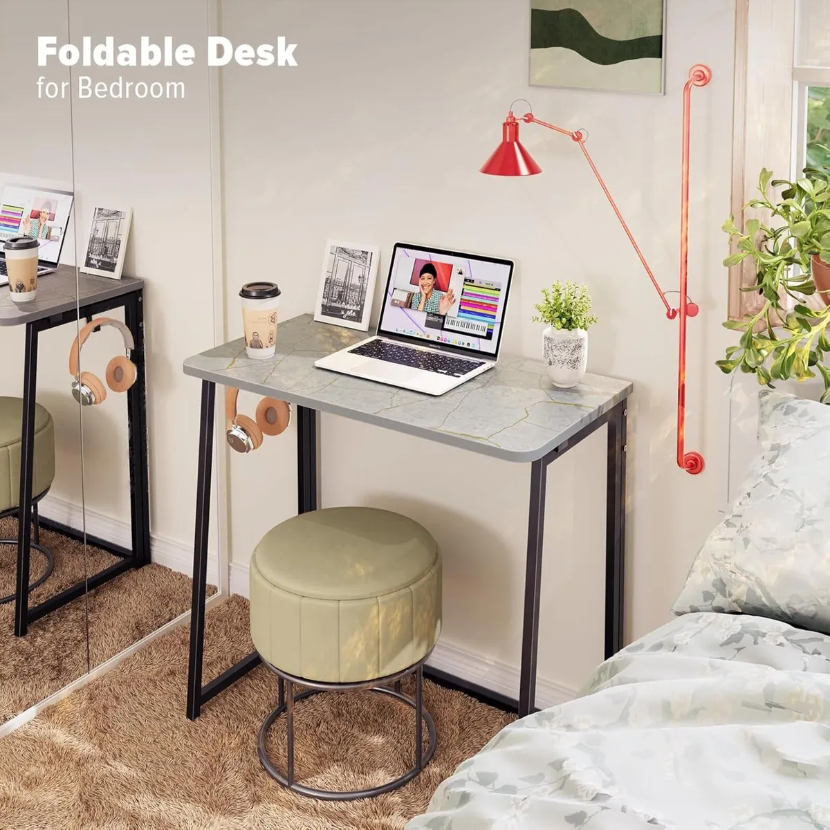 Small Foldable Computer Desk Writing Study Easy - Image 4