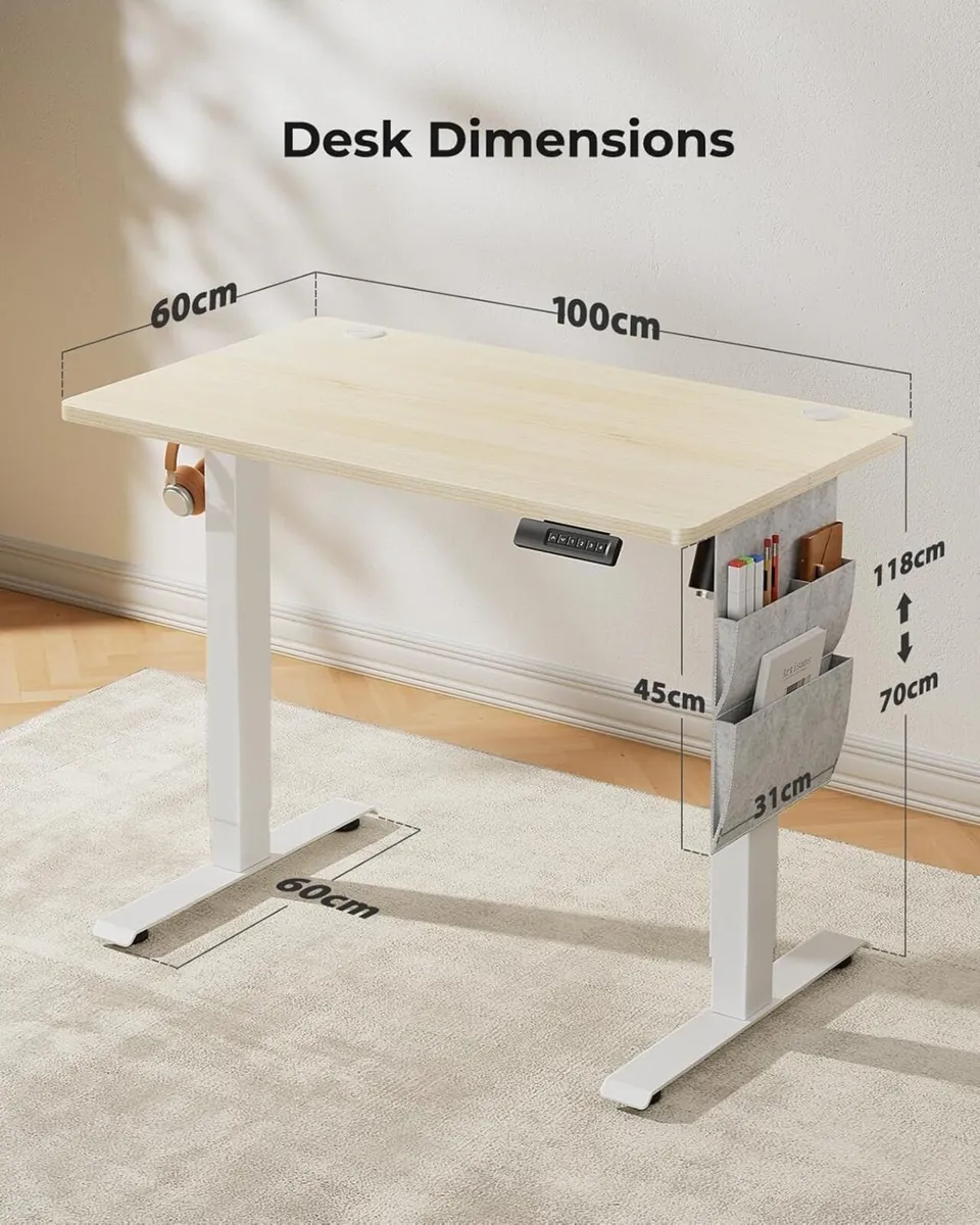 Standing Desk Adjustable Height Electric with - Image 3