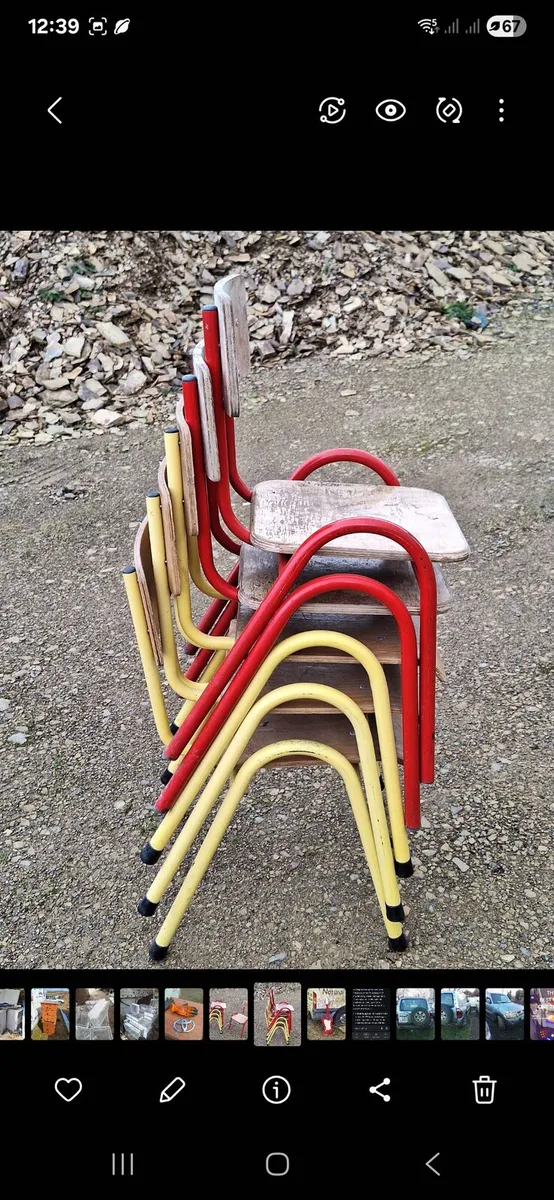 5 tiny SCHOOL CHAIRS - Image 2
