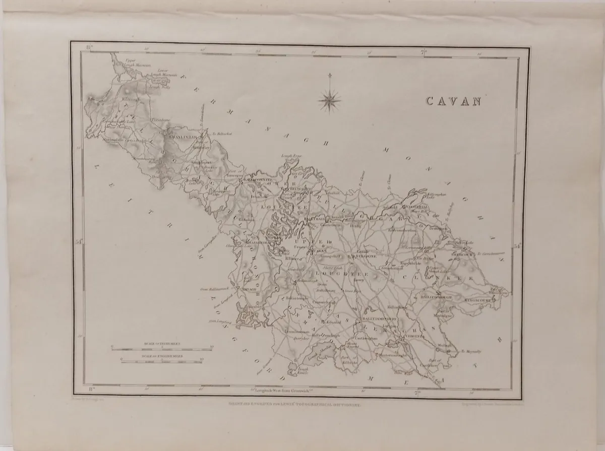 Cavan 1837 Antique Map Including Baronies - Image 1