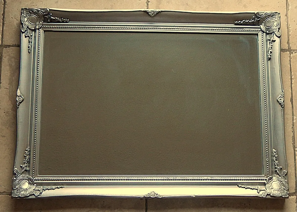 Large Bevelled Edge Wall Mirror in Ornate Frame - Image 1