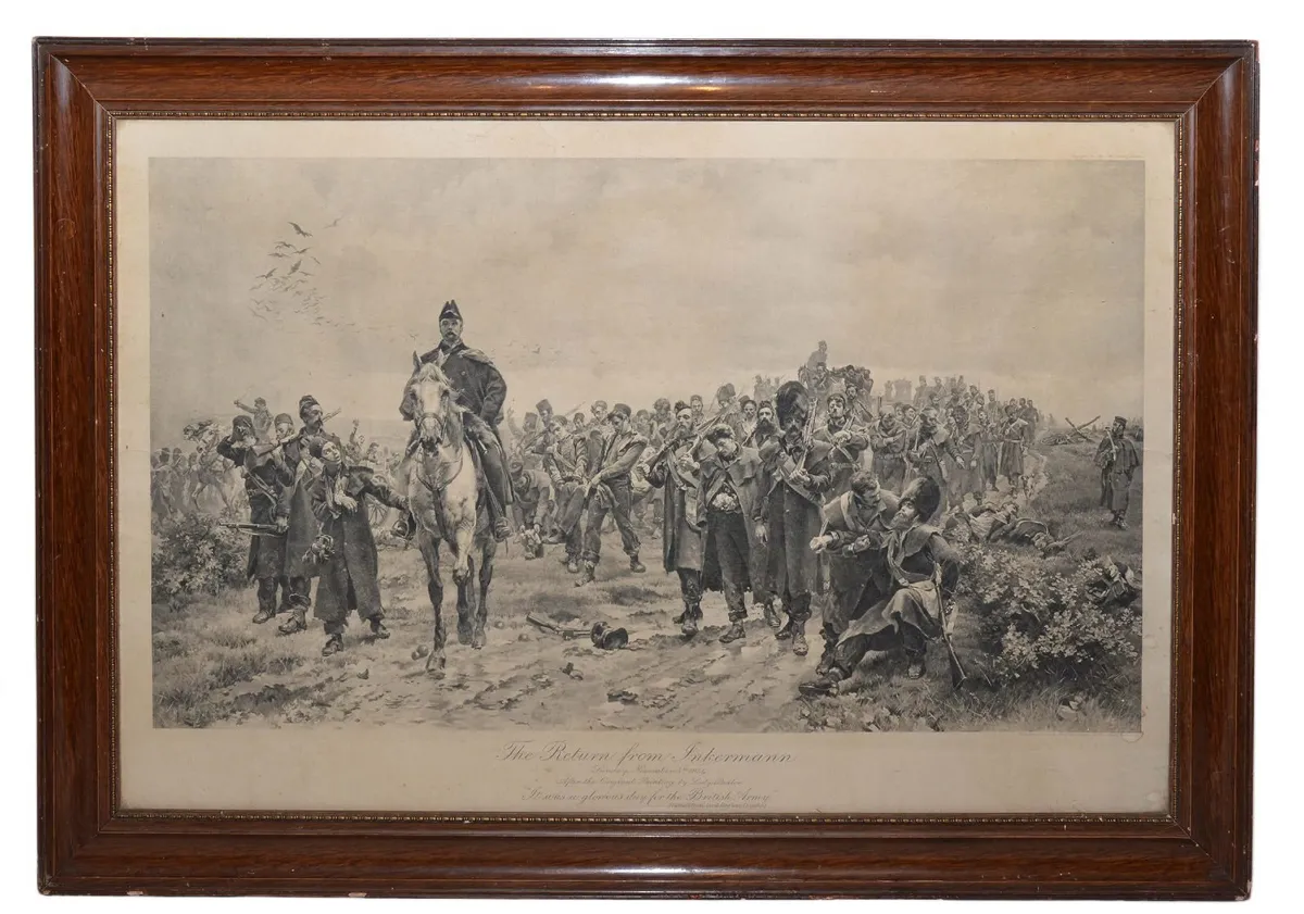 Return From Inkermann Antique Print 1890 - Image 1