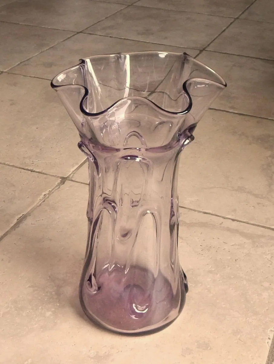Large Handcrafted Coloured Glass Splash Vase - Image 3