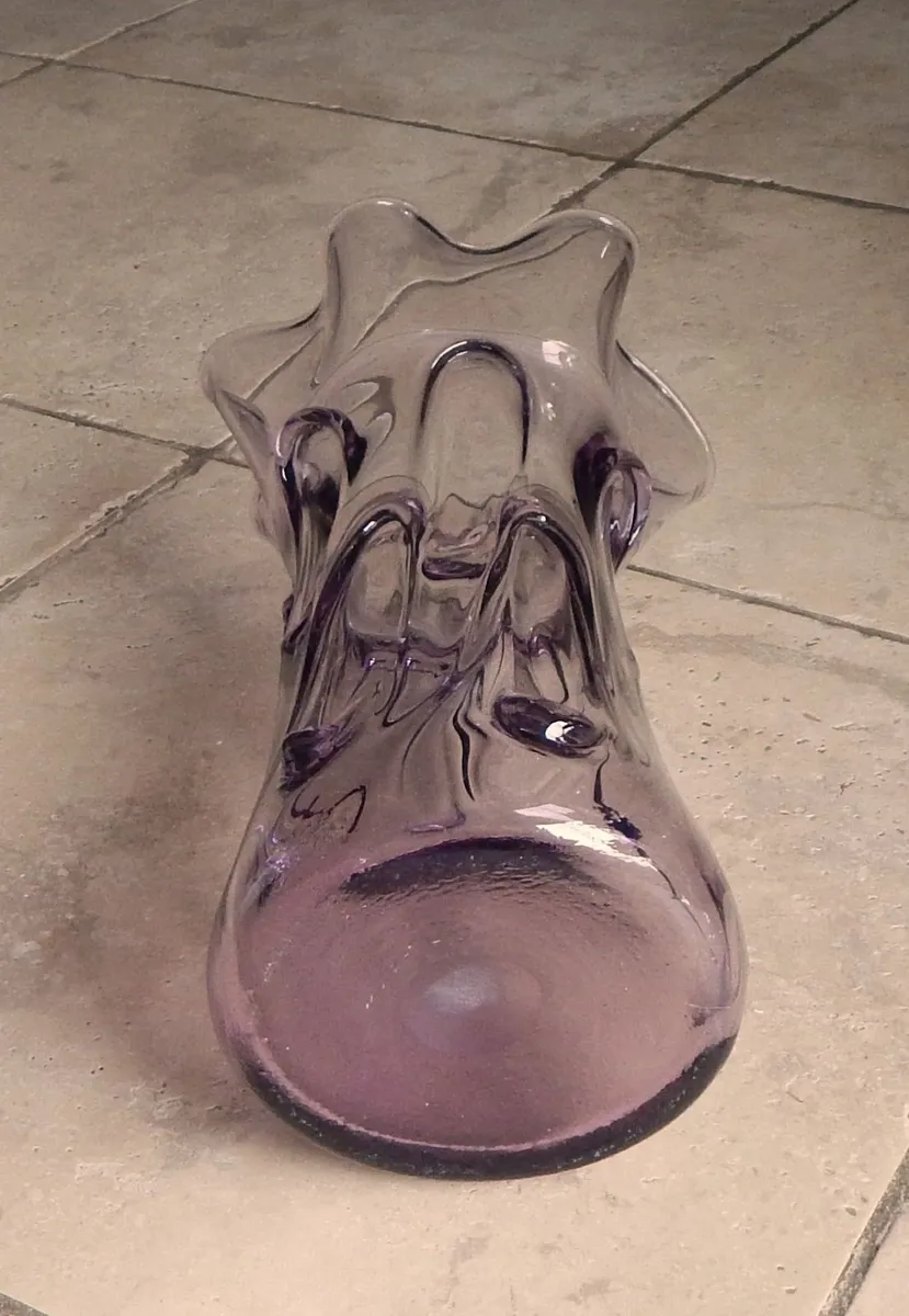 Large Handcrafted Coloured Glass Splash Vase - Image 4