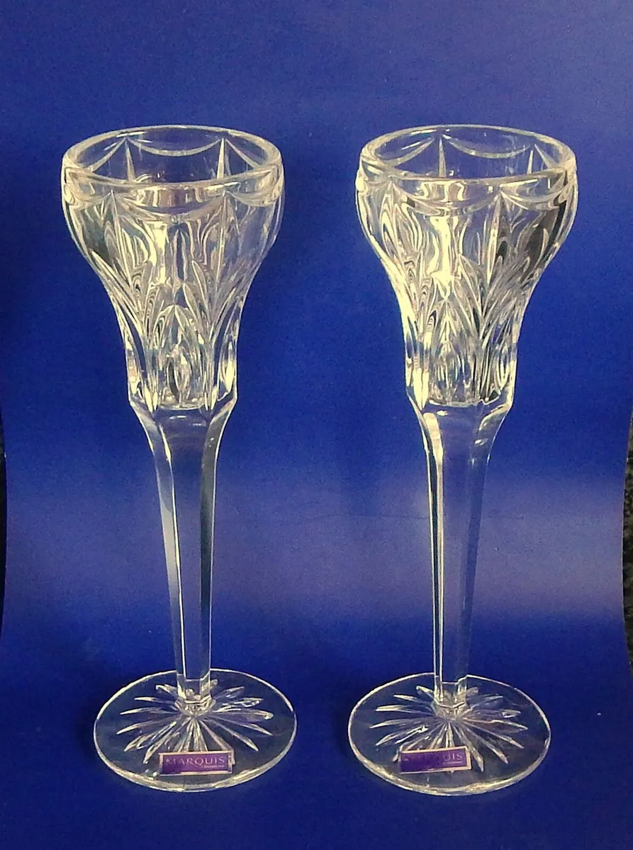 Pair of Marquis by Waterford Crystal Candlesticks - Image 1