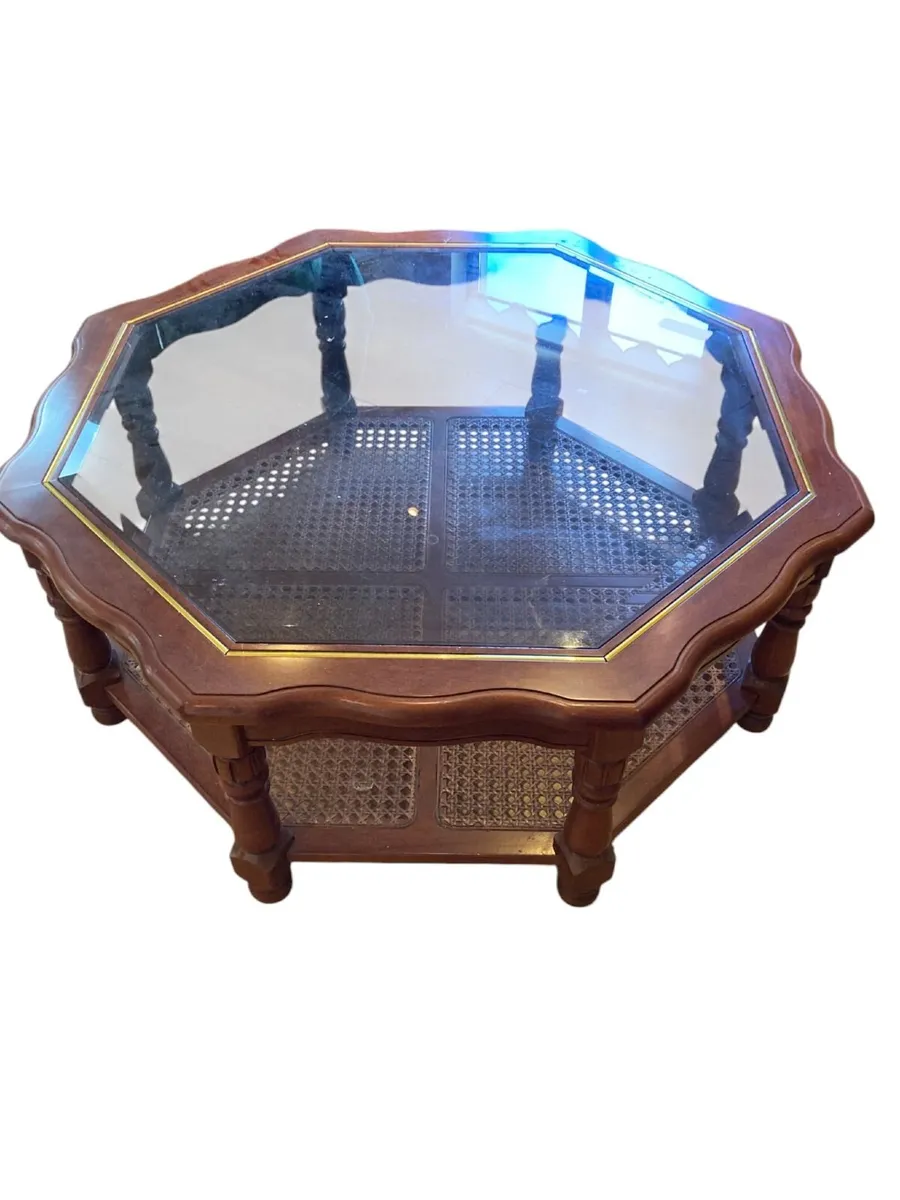 Vintage Coffee Table - Large - Rattan - Image 2