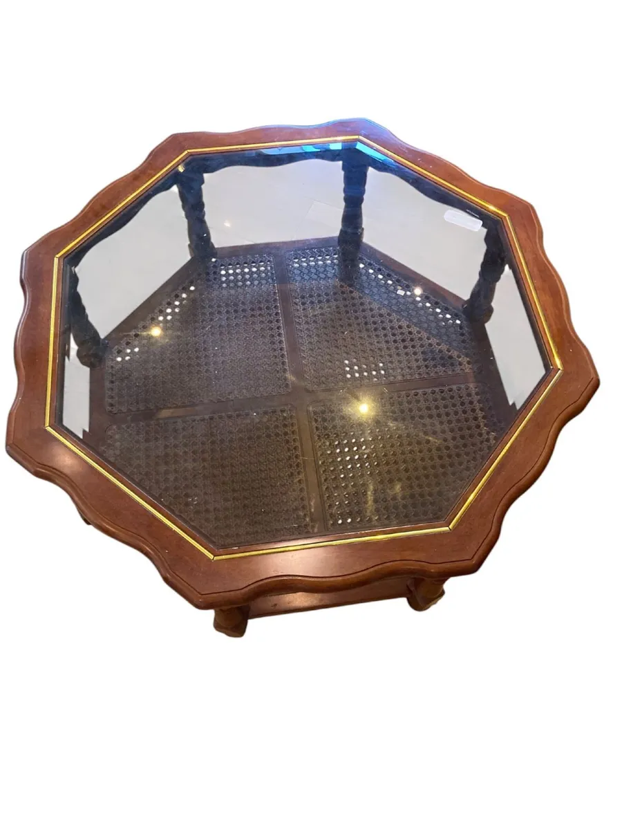 Vintage Coffee Table - Large - Rattan - Image 3