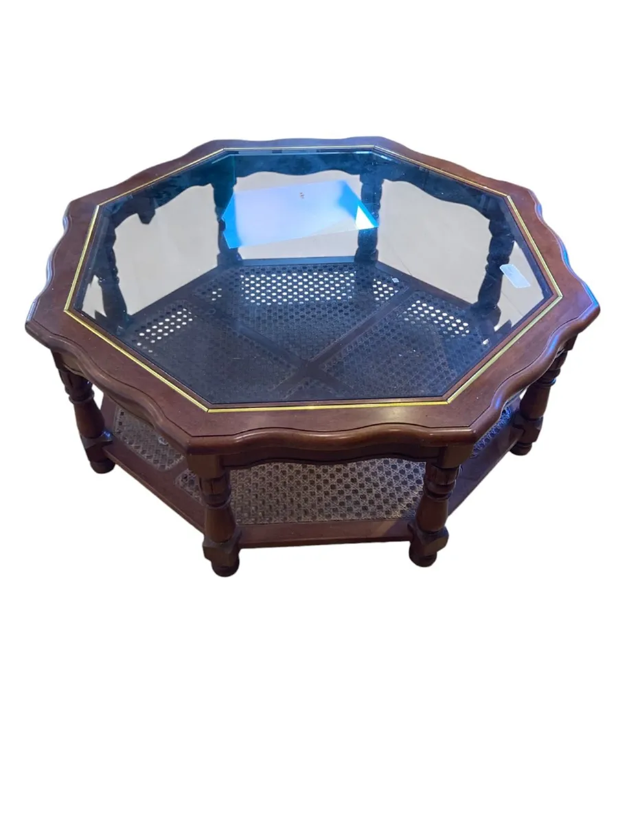 Vintage Coffee Table - Large - Rattan - Image 4