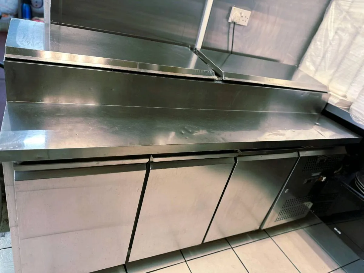 Commercial Stainless Steel 3 Door Prep Fridge - Image 2