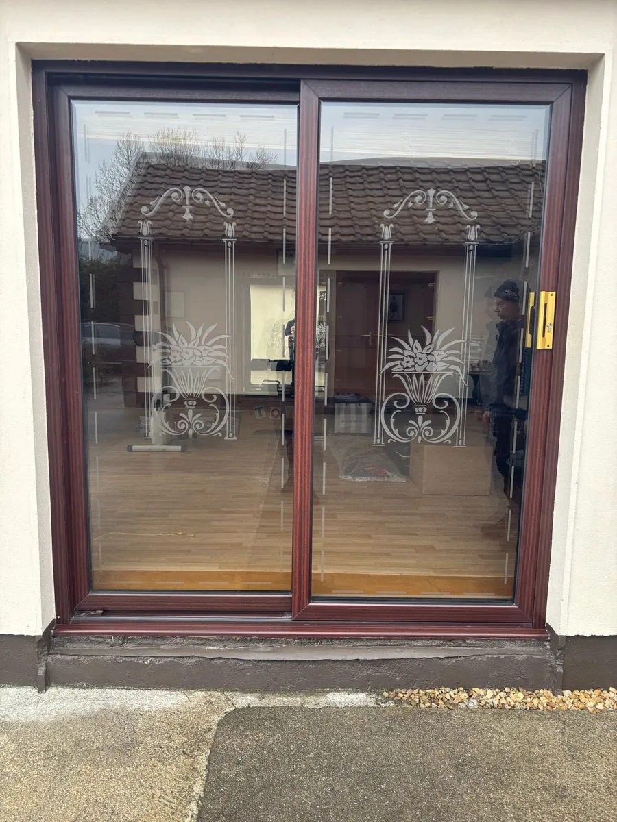 slider patio Door woodgrain
