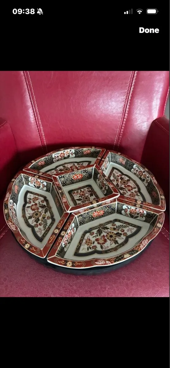 Vintage Japanese Rotating Serving Dish Set - Image 1