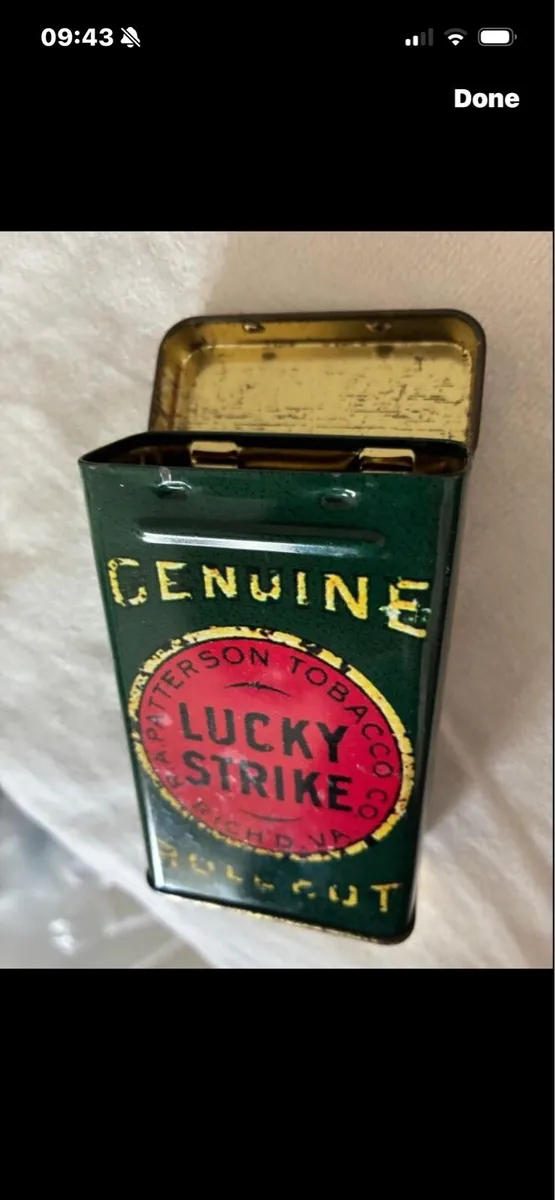 Vintage Lucky strike Tobacco Metal Box - Image 2