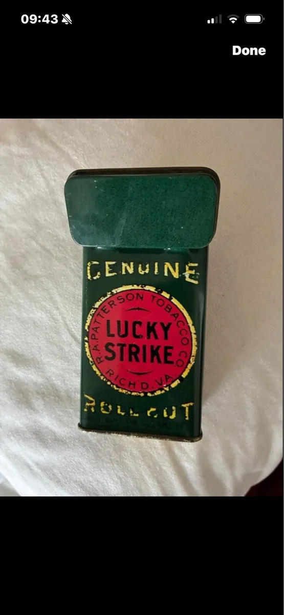 Vintage Lucky strike Tobacco Metal Box - Image 3