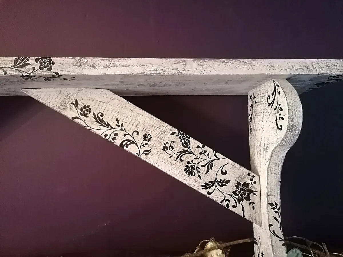 Rustic deco stove mantle / shelf.......long - Image 4