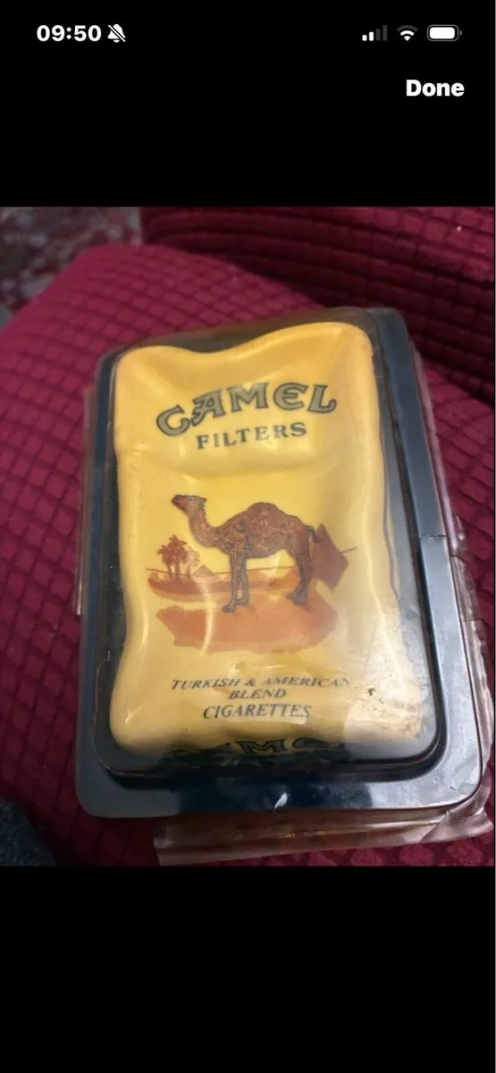 Vintage Camel Crinkled Ceramic Ashtray - Image 1